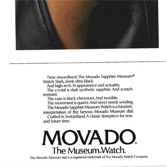 Movado The Museum Watch ADVERT 1990s  Vintage Print Ad - Picture 2 of 2